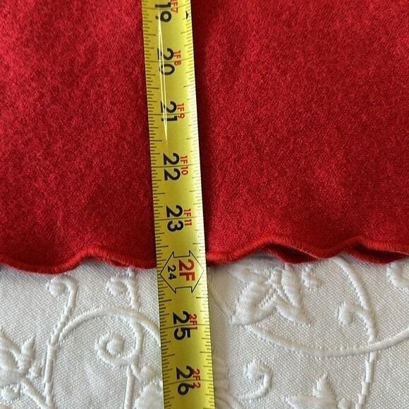 Vintage 00s Geiger Reddish Orange Wool Pencil Skirt with Scalloped Hem Size US 6 - Picture 8 of 8